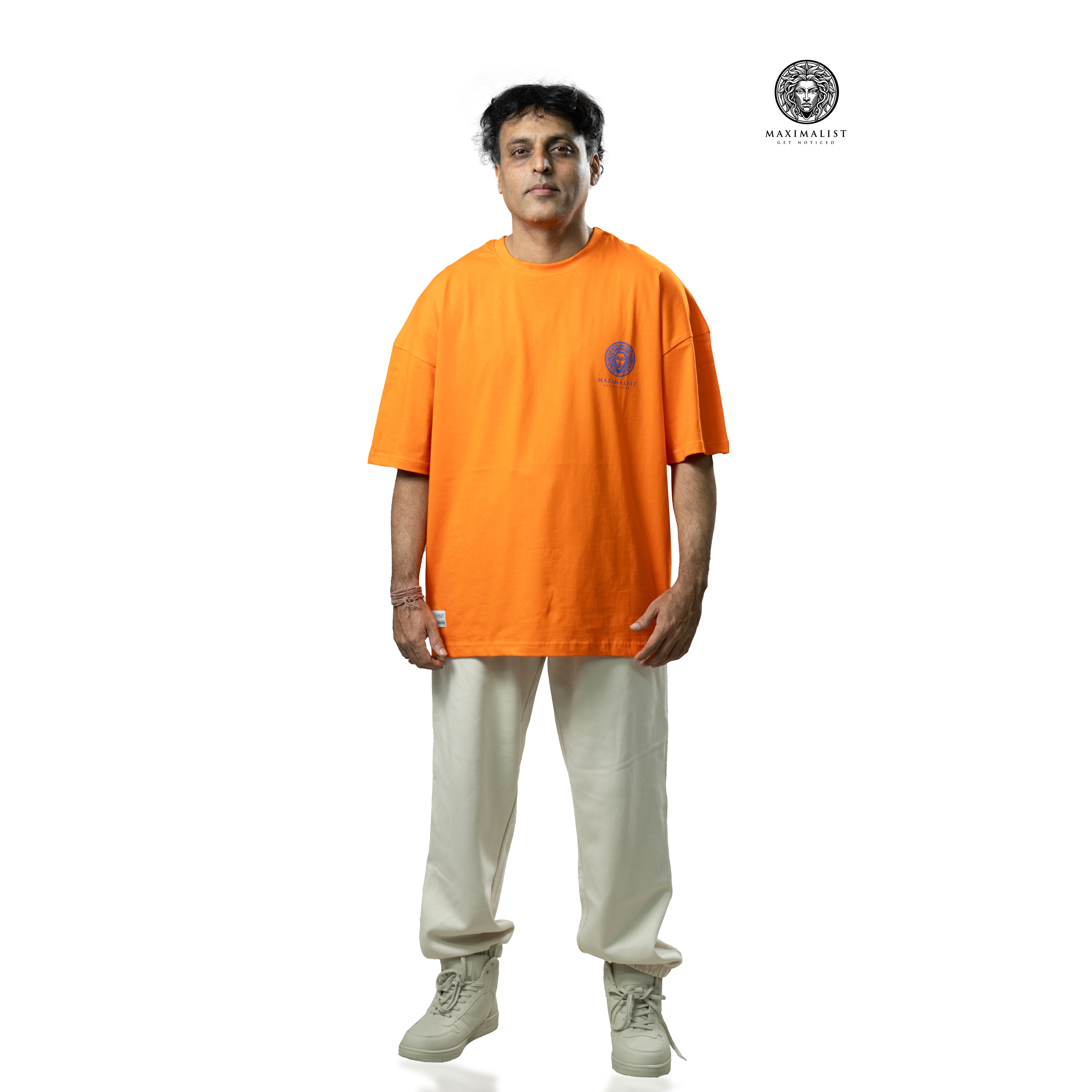 Bright Orange Oversize Drop Shoulder T-shirt