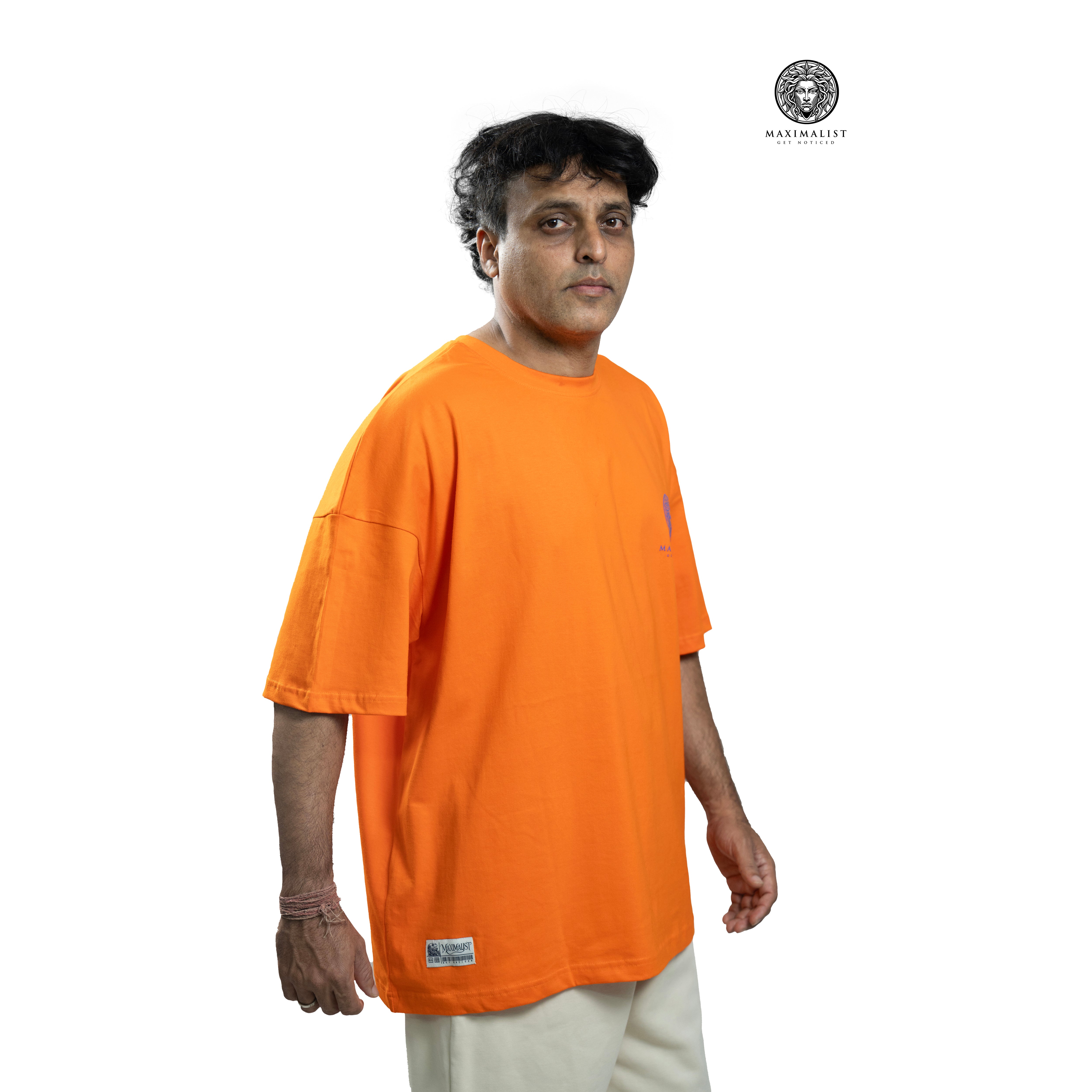 Bright Orange Oversize Drop Shoulder T-shirt
