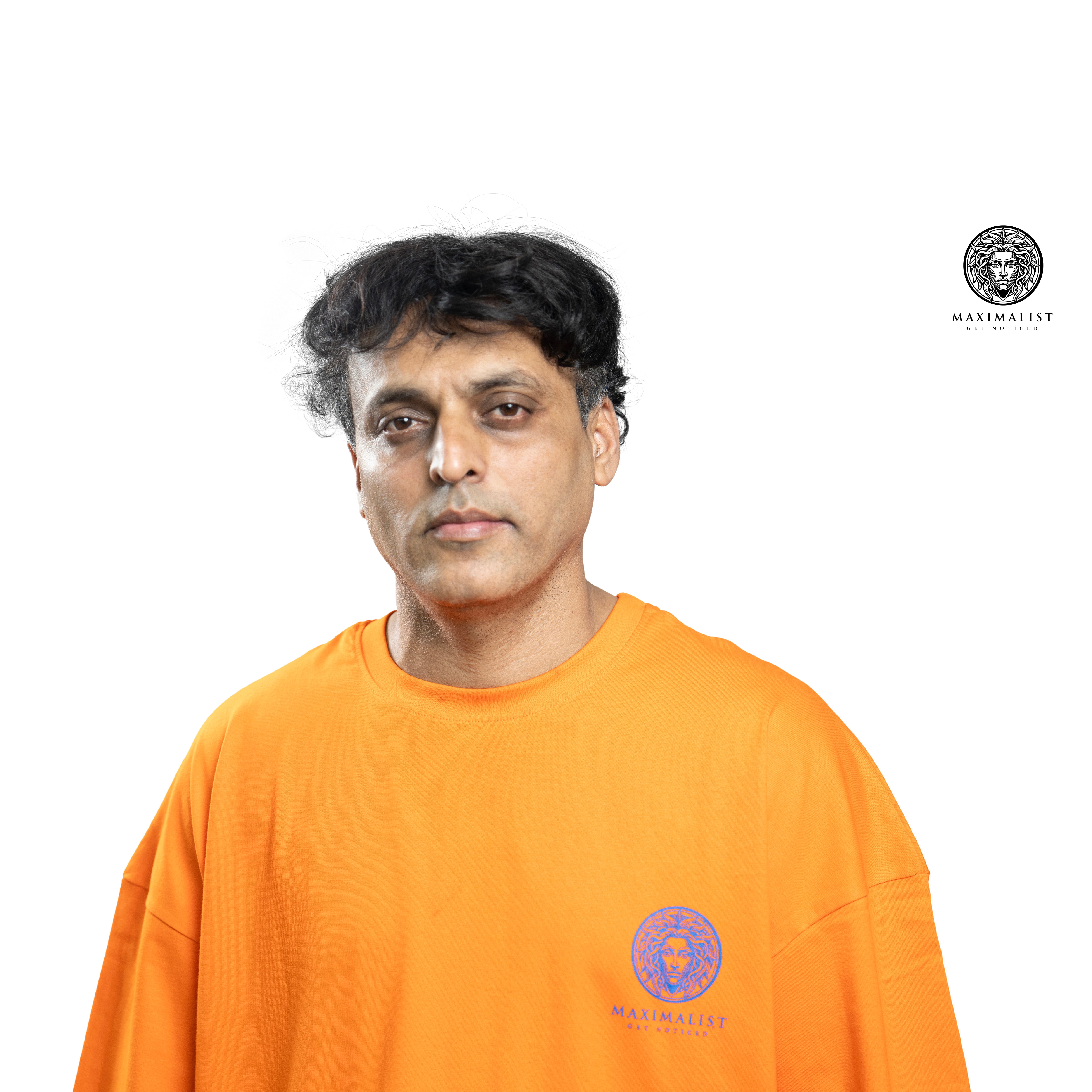 Bright Orange Oversize Drop Shoulder T-shirt