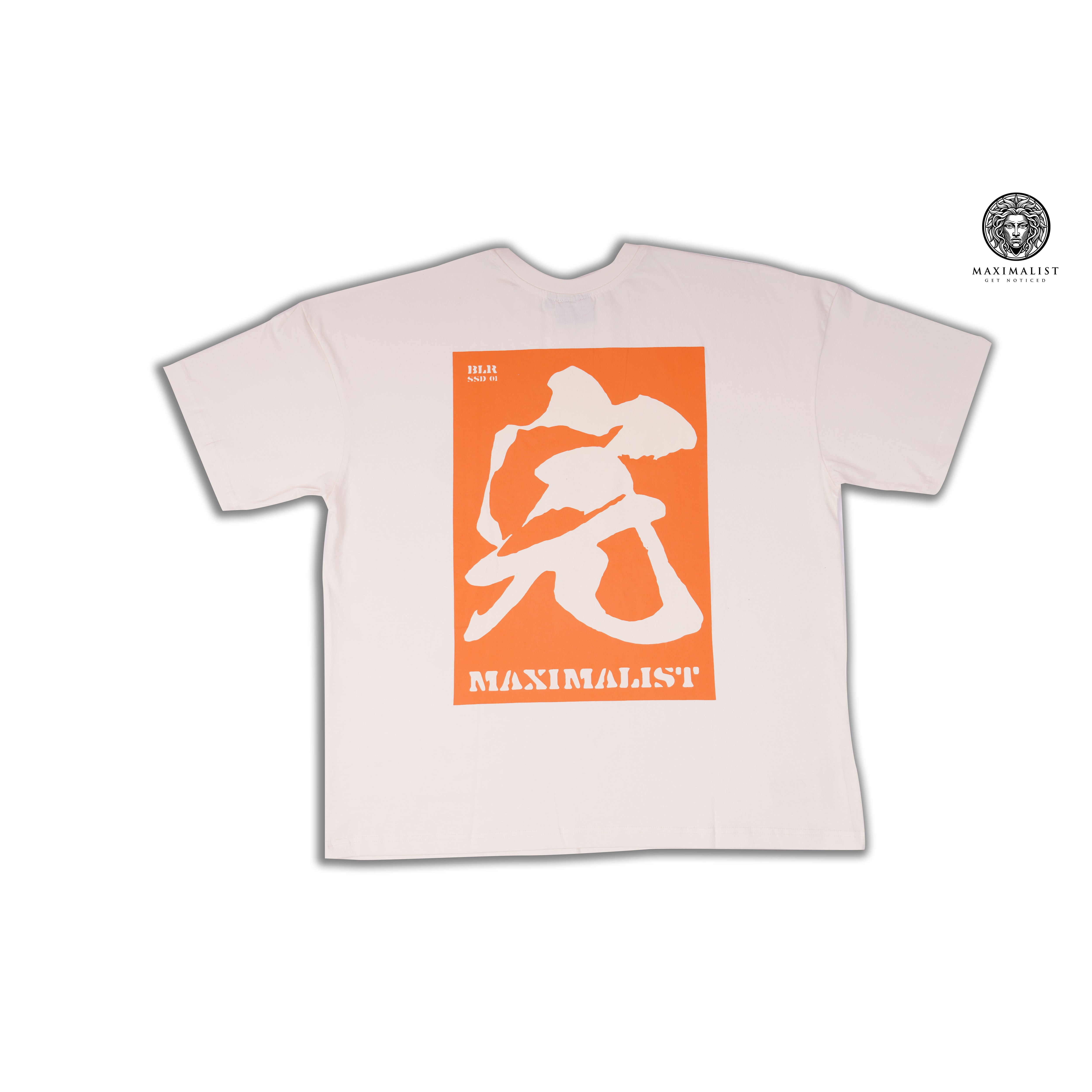 T-shirt bianca e arancione mezza manica con logo asterisco piccolo T-shirt bianca e arancione mezza manica con logo asterisco piccolo